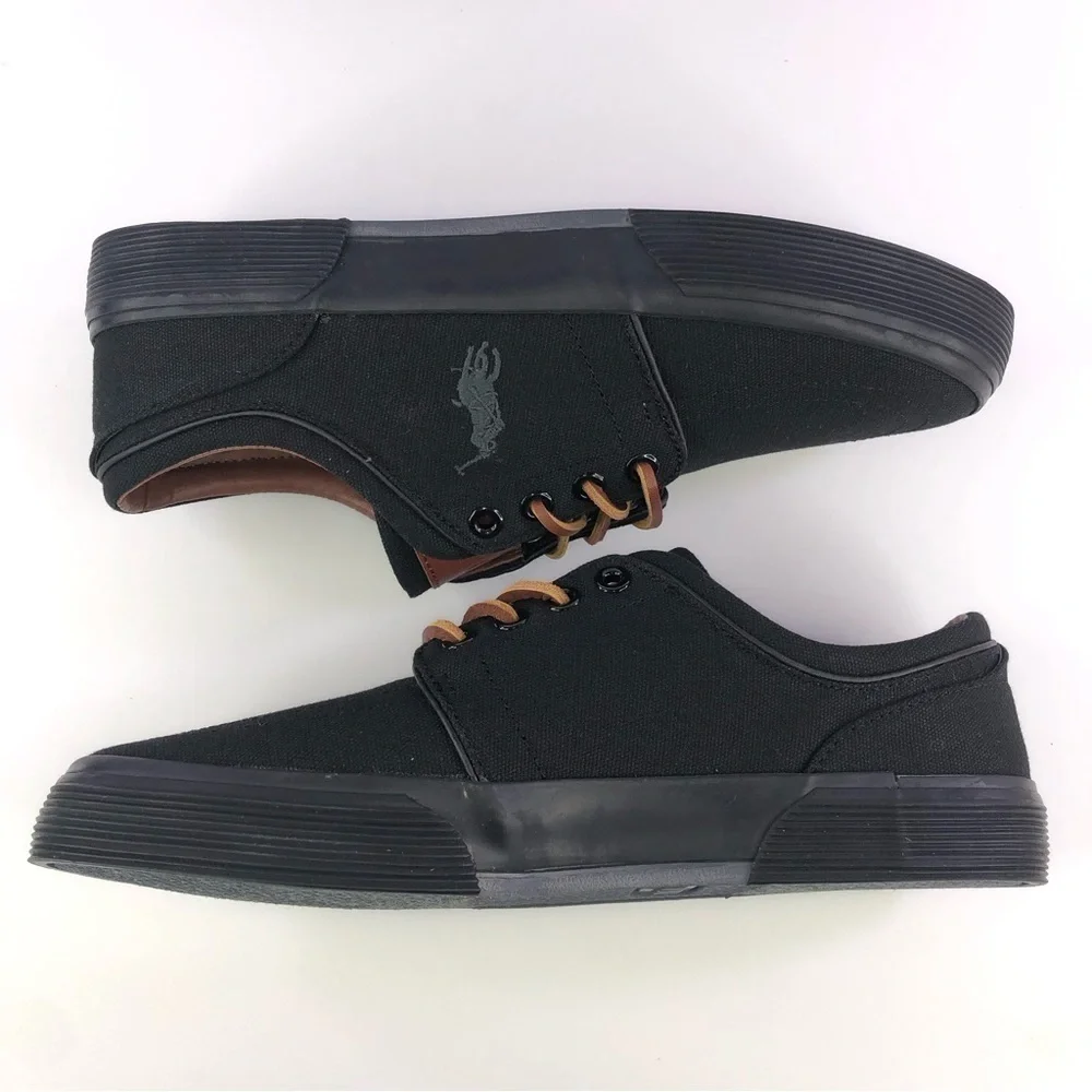 POLO Ralph Lauren Canvas Faxon Low-Top Sneakers Men's Shoes 8 D  Black